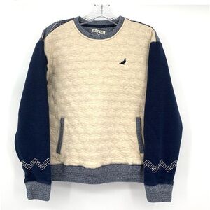 Staple clothing cream and blue pull‎ over soft feel size L / Box 10-17
